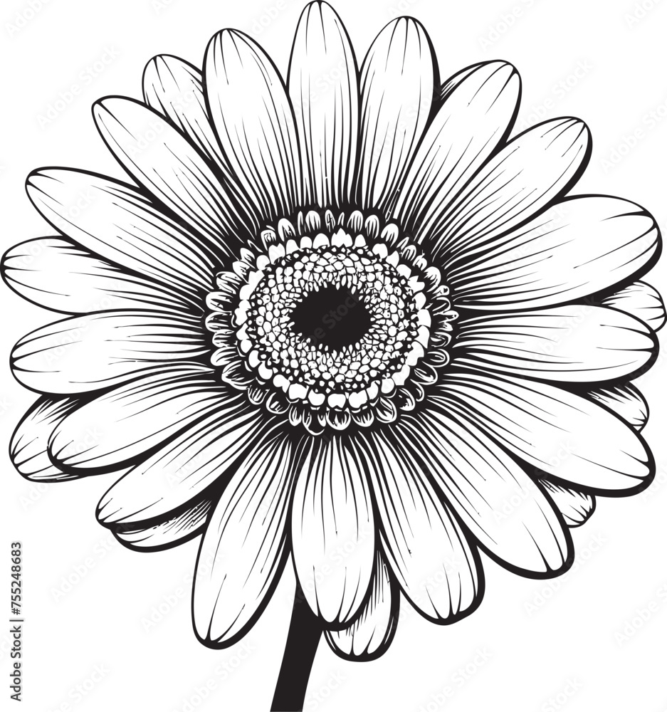 Botanical Brilliance Gerbera Daisy Emblem Design Colorful Charm Gerbera Daisy Logo Inspiration