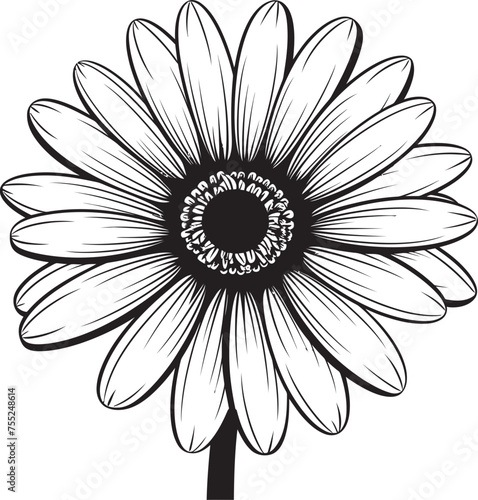 Daisy Dreams Gerbera Daisy Logo Design Concept Elegant Blossom Gerbera Daisy Icon in Vector