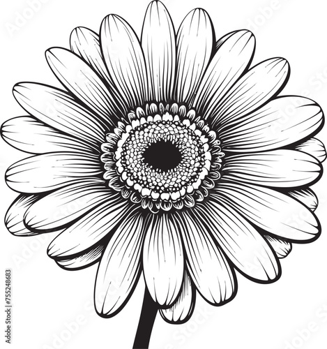 Fototapeta Naklejka Na Ścianę i Meble -  Botanical Brilliance Gerbera Daisy Emblem Design Colorful Charm Gerbera Daisy Logo Inspiration