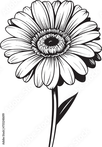 Sunny Petals Gerbera Daisy Logo Inspiration Vivid Bloom Gerbera Daisy Icon in Vector