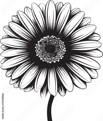 Radiant Reverie Gerbera Daisy Logo Design Floral Fantasy Gerbera Daisy Vector Emblem