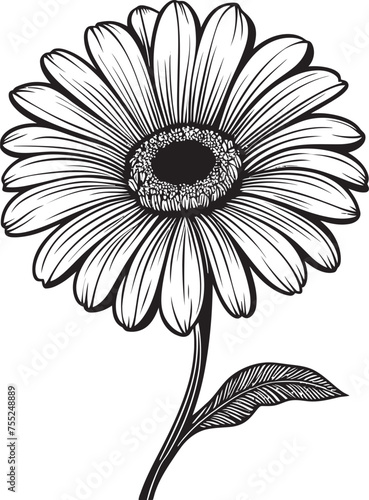 Bloom Bonanza Gerbera Daisy Vector Emblem Vibrant Vitality Gerbera Daisy Icon in Vector