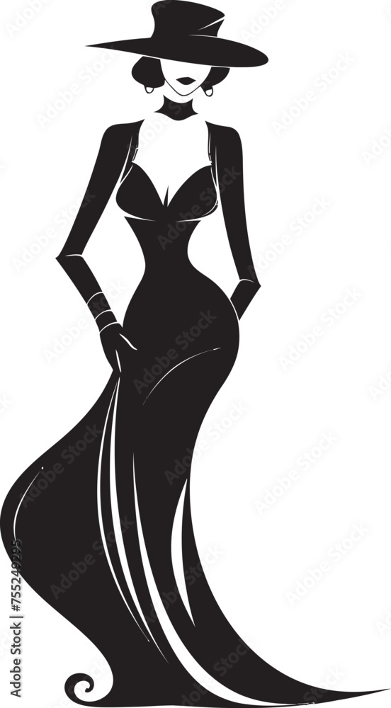 Elegance Exemplified Woman Vector Icon Classy Chic Glamorous Lady Emblem Elegance Exemplified Woman Vector Icon Classy Chic Glamorous Lady Emblem
