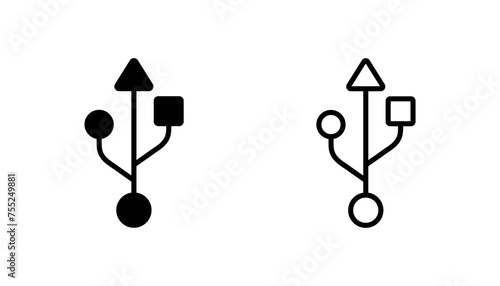 Usb icon set. Flash disk icon vector