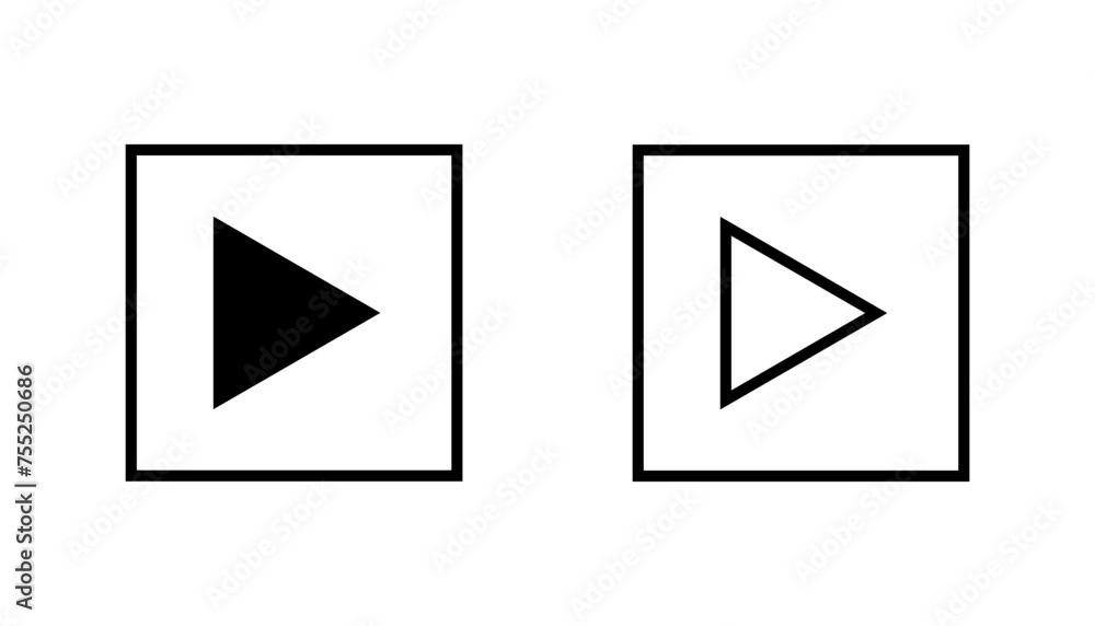 Play Icon set. Play button vector icon Play Icon set. Play button vector icon