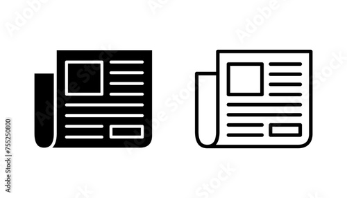 Newspaper icon set. news paper vector sign