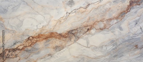 This close-up view showcases the intricate patterns and textures of a marble surface. The natural veining and colors of the marble create a unique and sophisticated design. © Vusal