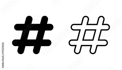 Hashtag icon set. hashtag symbol