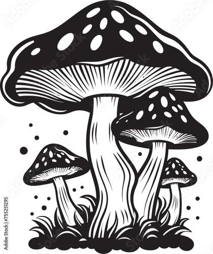 Mycelium Medley Vector Mushroom Logo Design Spore Spark Mushroom Icon in Vector