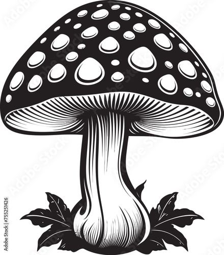 Capsule Creations Vector Logo Design with Mushroom Emblem Earths Euphoria Mushroom Symbol in Vector