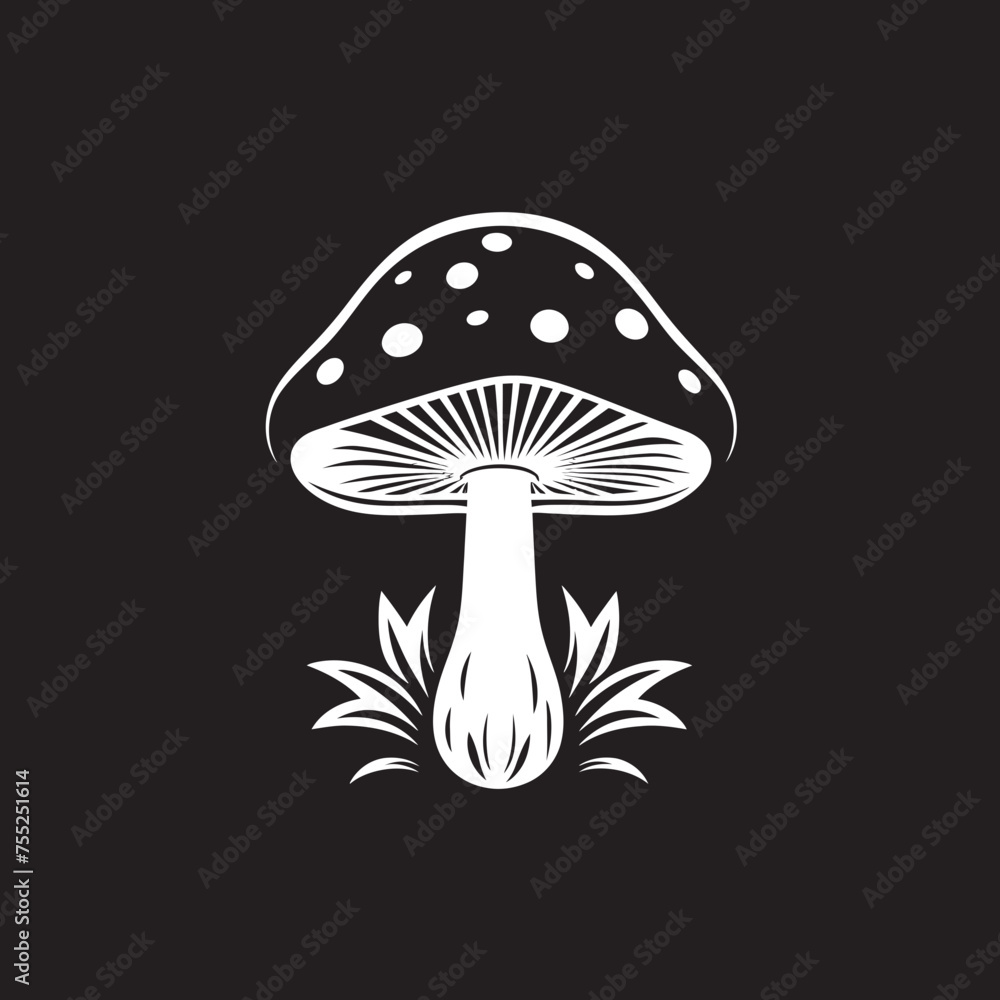 Organic Oasis Mushroom Emblem in Vector Fungal Fantasia Vector Logo Design with Mushrooms Organic Oasis Mushroom Emblem in Vector Fungal Fantasia Vector Logo Design with Mushrooms