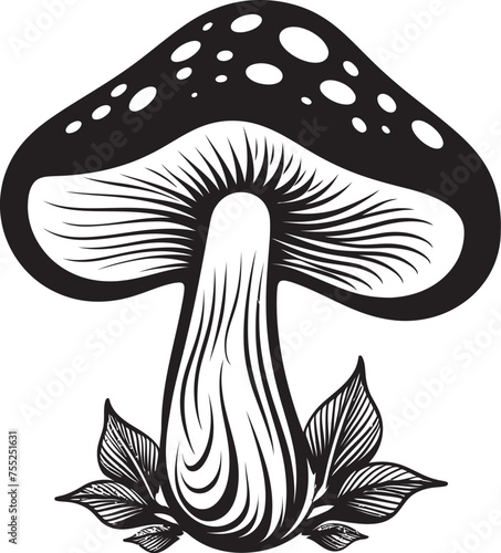 Fungal Feast Vector Logo Design with Mushrooms Sylvan Symbolism Mushroom Icon