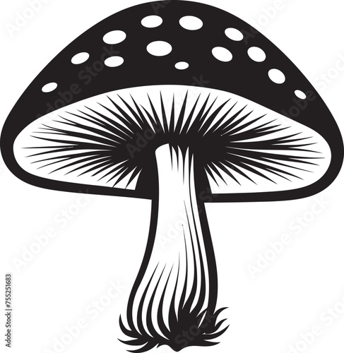 Wholesome Harvest Mushroom Emblem in Vector Wild Growth Vector Logo Design with Mushrooms