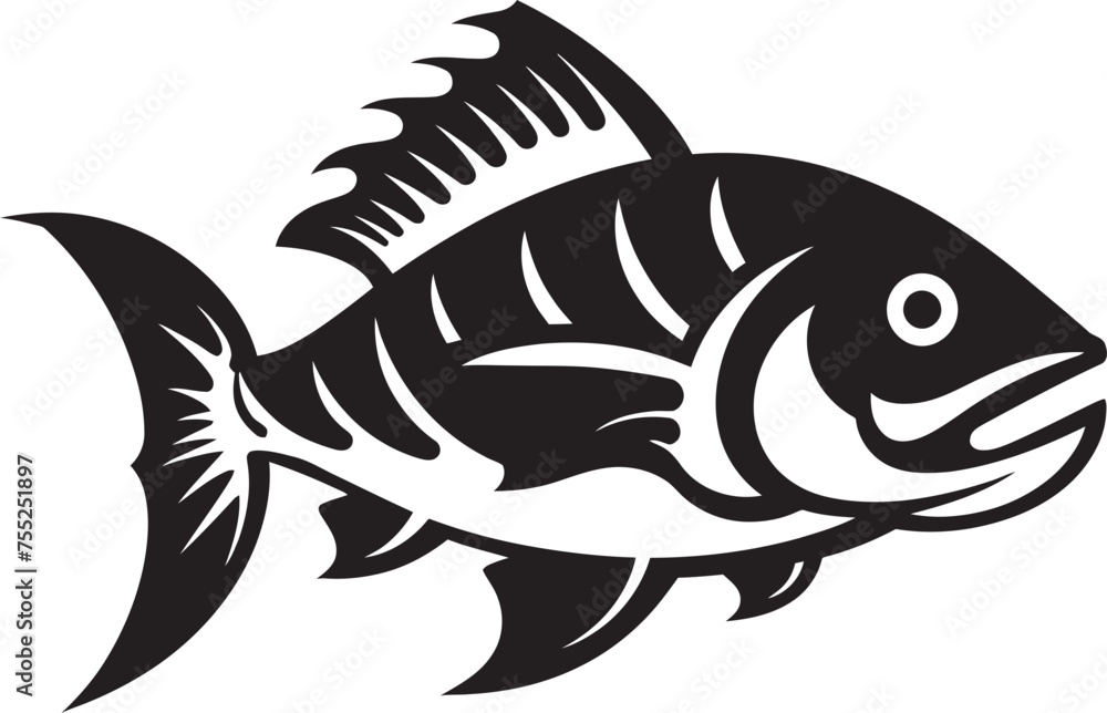 Ripple Rhythms Vector Logo Design with River Fish Flowing Fins River Fish Icon in Vector Ripple Rhythms Vector Logo Design with River Fish Flowing Fins River Fish Icon in Vector
