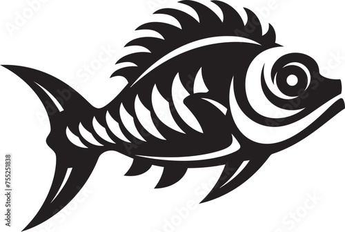 River Reverie Fish Emblem in Vector Design Ripple Reflections Vector River Fish Logo