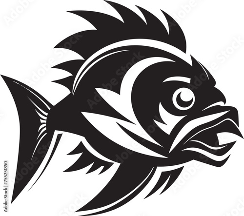 River Reverie Fish Emblem in Vector Design Ripple Reflections Vector Logo of River Fish
