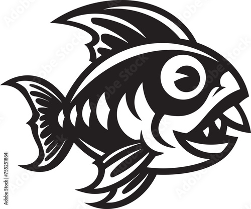 Freshwater Finesse Vector River Fish Logo Stream Symphony Fish Icon in Vector Design