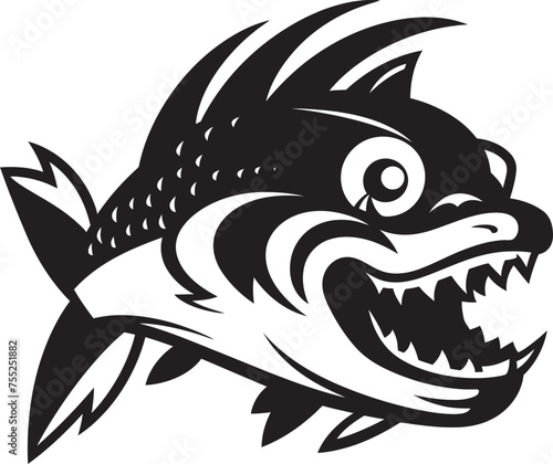 River Reverie Fish Emblem in Vector Design Ripple Reflections Vector Logo of River Fish