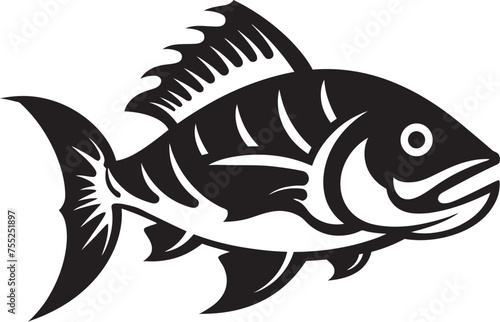 Ripple Rhythms Vector Logo Design with River Fish Flowing Fins River Fish Icon in Vector