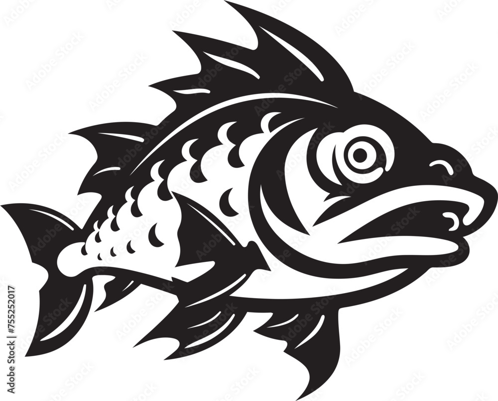 Obraz premium Ripple Reflections River Fish Emblem Vector Serene Swimmers Vector Fish Logo