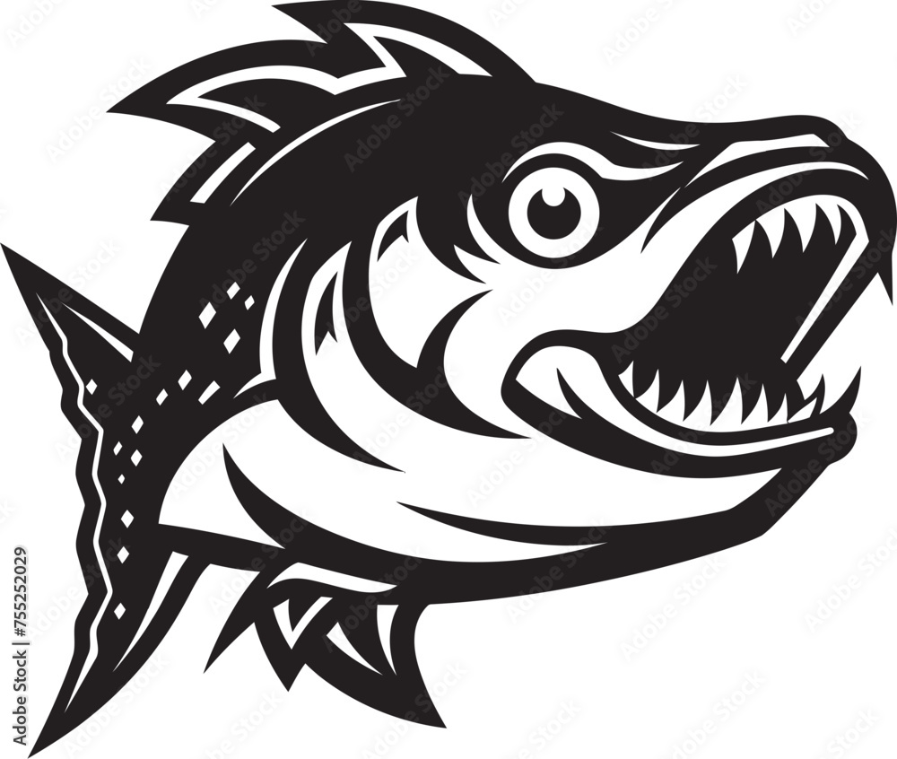 Fototapeta premium Serene Stream River Fish Emblem Vector Ripple Radiance Vector Fish Logo