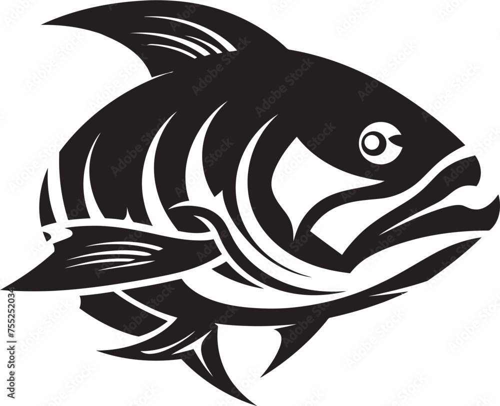 Fototapeta premium Current Charm Vector Fish Logo Aquatic Harmony Fish Icon Vector