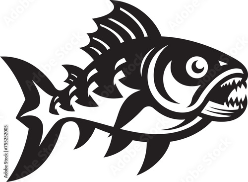 River Reverie River Fish Emblem Vector Serene Stream Vector Fish Logo