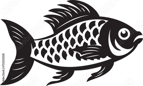 Aquatic Aura Vector Fish Logo River Reverie Fish Icon Vector