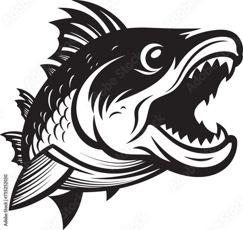 River Reverie Fish Icon Vector Serene Stream River Fish Emblem Vector