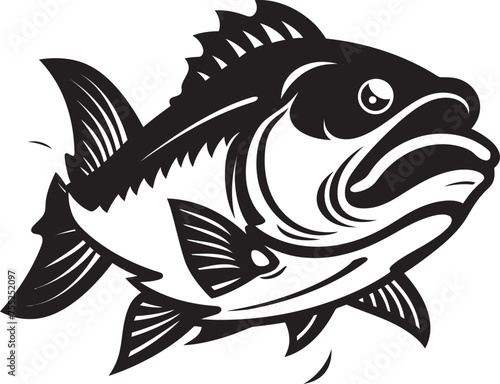 Ripple Reverie Vector River Fish Logo Flowing Fins Fish Emblem in Vector