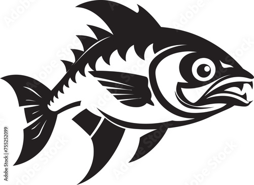 Flowing Fins Fish Emblem in Vector Waterway Whispers Vector Logo Design with River Fish