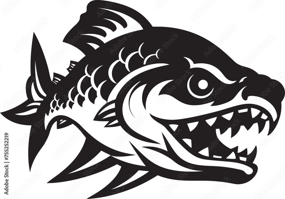 River Reverence Vector Logo Design with River Fish Freshwater Fantasy River Fish Icon in Vector River Reverence Vector Logo Design with River Fish Freshwater Fantasy River Fish Icon in Vector