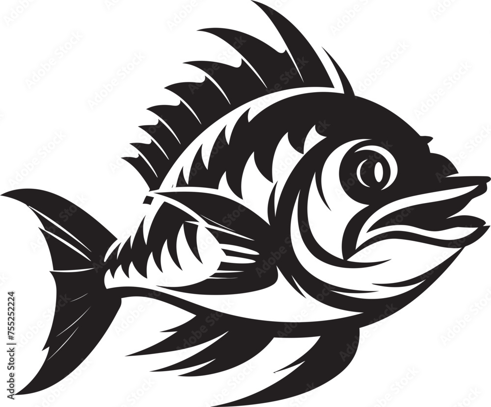 Ripple Radiance Fish Emblem in Vector Current Cadence Vector Logo Design with River Fish Ripple Radiance Fish Emblem in Vector Current Cadence Vector Logo Design with River Fish