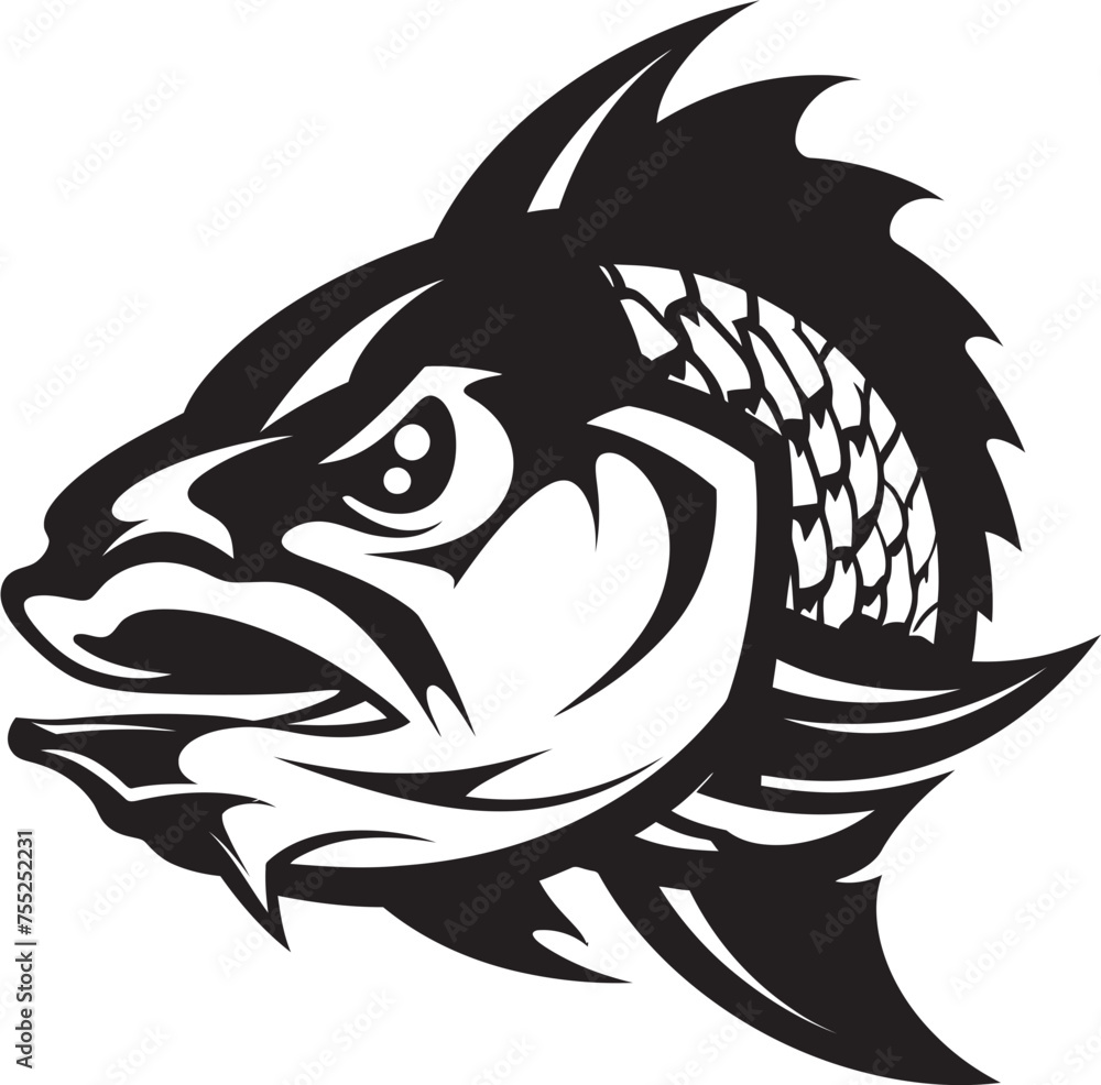 Cascade Crescendo Vector River Fish Logo Serene Sprout Fish Emblem in Vector Cascade Crescendo Vector River Fish Logo Serene Sprout Fish Emblem in Vector