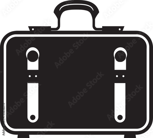 Odyssey Organizer Vector Suitcase Icon Design Sojourn Satchel Emblematic Suitcase Vector