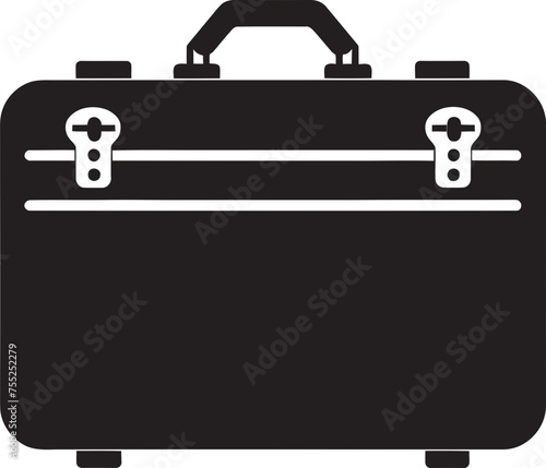Sojourn Satchel Emblematic Suitcase Vector Explorer Essentials Vector Logo Design with Suitcase