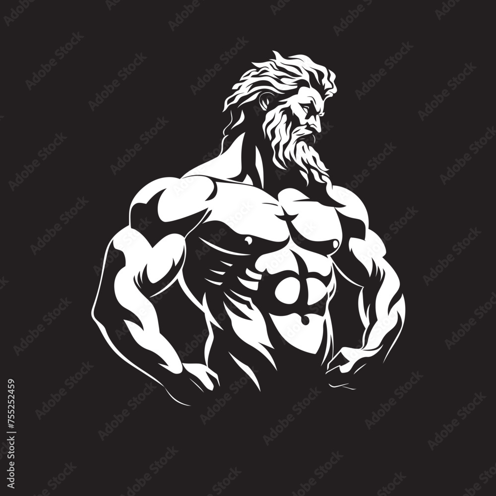 Divine Sculpt Vector Logo Design with Zeus Icon Zeus Muscle Forge Gym ...