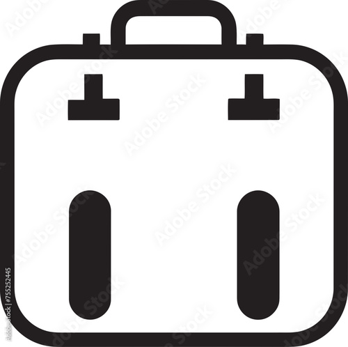 Nomad Necessities Iconic Suitcase Vector Logo Sojourn Satchel Suitcase Icon Vector Design