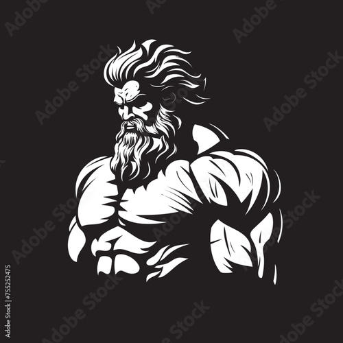 Olympus Vigor Gym Icon with Zeus Vector Thunderbolt Training Vector Logo Design with Zeus God