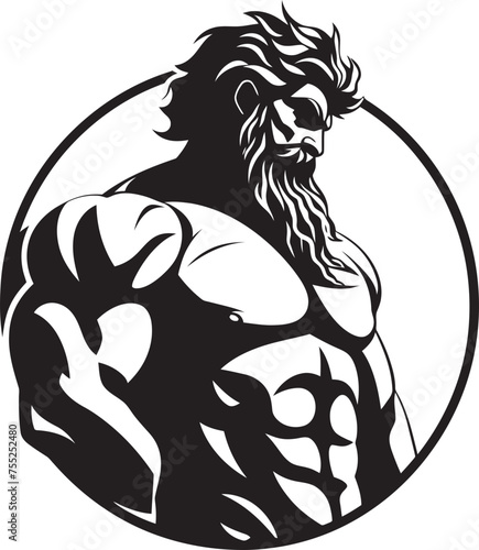 Zeuss Gym Vector Logo Design with Thunder God Olympus Powerhouse Gym Icon with Zeus Icon Vector