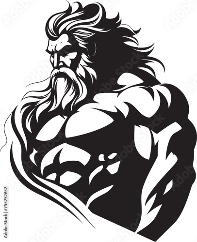 Obraz na plátne Olympian Ascendancy Gym Icon with Thunder God Vector Zeus Forge Vector Logo Desi