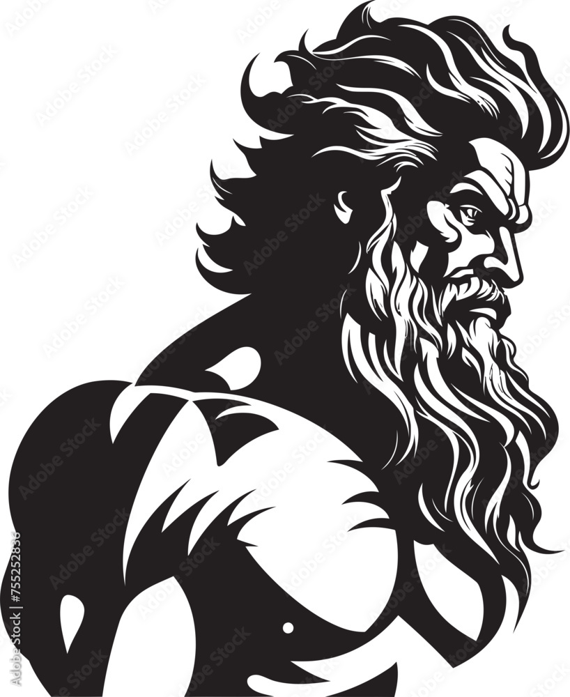 Fototapeta premium Zeuss Gym Gym Icon with Olympian Deity Vector Olympus Power Vector Logo Design with Zeus Emblem