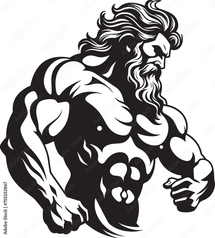 Zeus Sculpt Vector Logo Design with Zeus Icon Olympus Fitness Zeus God Gyming Emblem Vector Zeus Sculpt Vector Logo Design with Zeus Icon Olympus Fitness Zeus God Gyming Emblem Vector