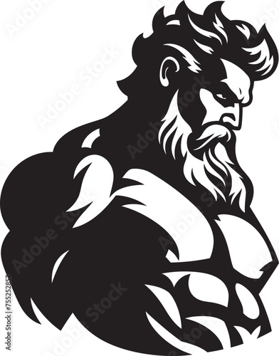 Zeus Physique Vector Logo Design with Thunder God Olympus Strength Zeus God Gyming Emblem Vector