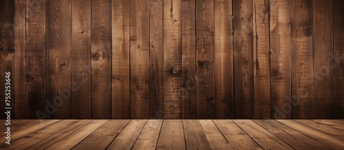 A wooden floor is prominently displayed against a dark background  creating a stark contrast. The texture of the wood and its natural patterns are visible under the dim lighting.