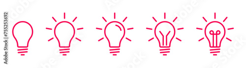 Light bulb icon set
