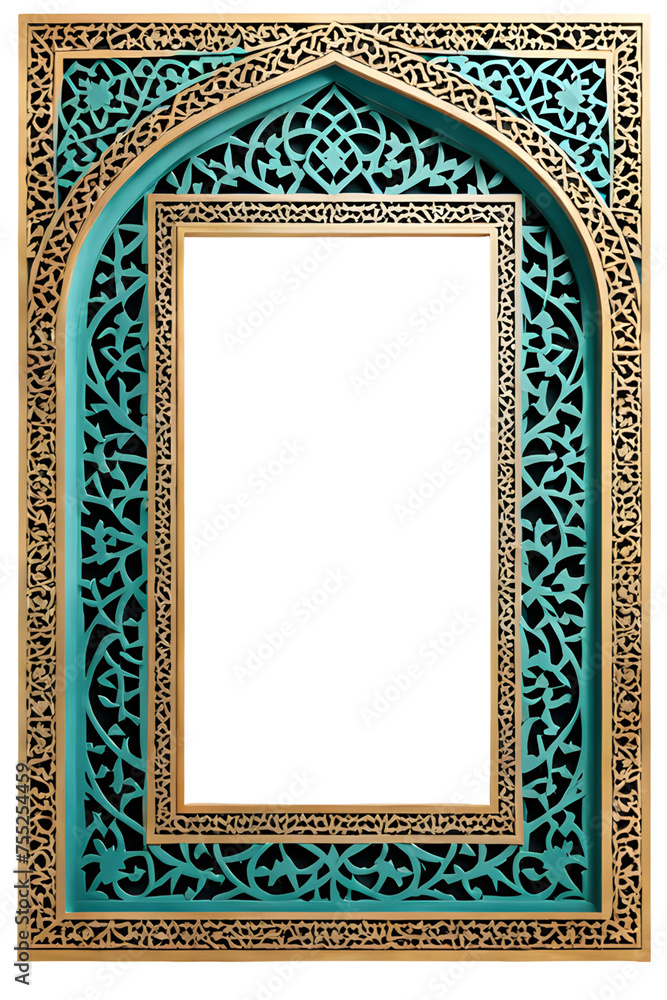 Obraz premium Islamic Border Frame Png Transparent Background
