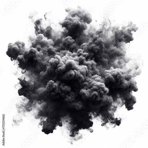 Realistic dark smoke and clouds isolated on a white background  © Mo Stock