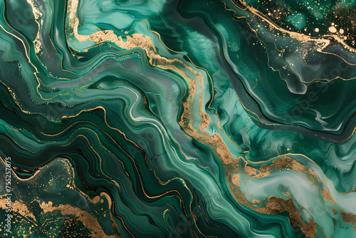 Embracing a concept of natural luxury, this style mirrors the graceful swirls of marble or the mesmerizing ripples of agate. The illustration showcases a stunning combination of cool powdery green pai