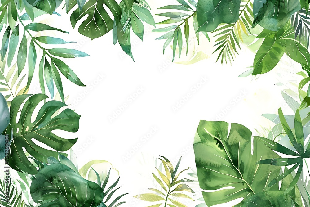 Tropical leaves isolated on a white background Tropical leaves isolated on a white background